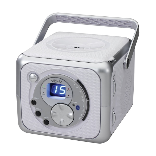 Spectra Merchandising Spectra Merchandising Intl Inc CD-555 White & Silver Portable Bluetooth Music Sy CD-555 - main
